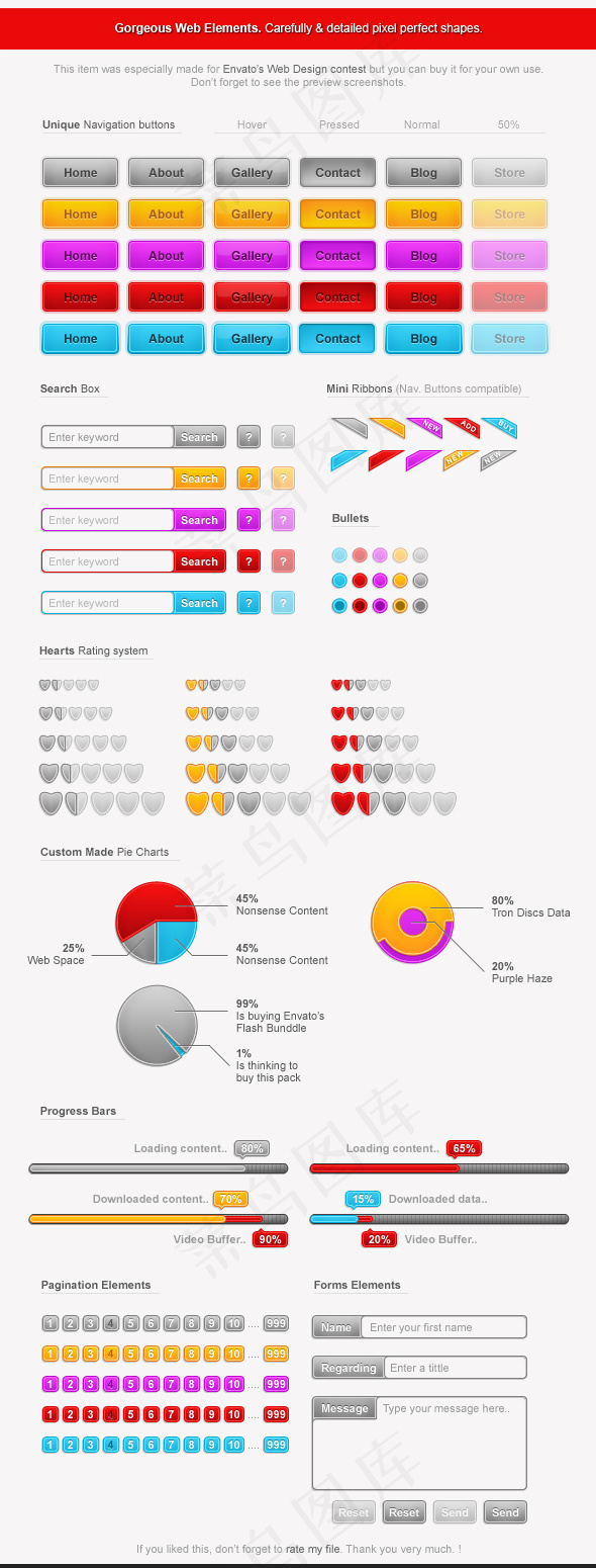 精致实用的网页元素——Psd分层素...