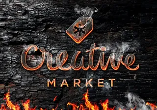 火焰和熔岩效果3D立体字PSD模板