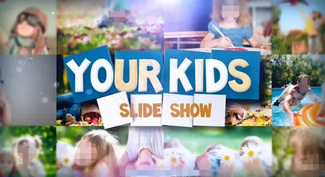 万花筒儿童相册AE模板