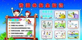 防溺水安全知识展板图片