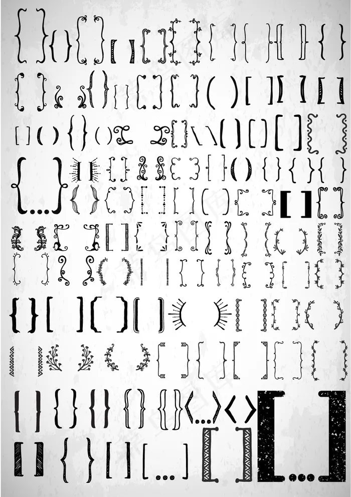 古典花边符号对话框矢量集合eps,ai矢量模版下载