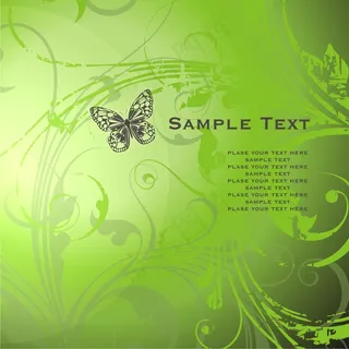 春天插画亮绿背景矢量素材