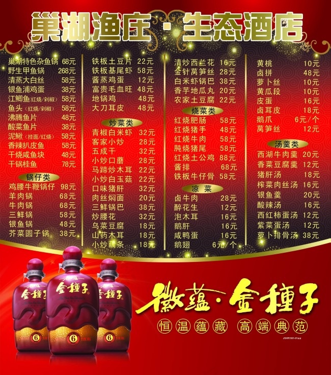 KT板菜单