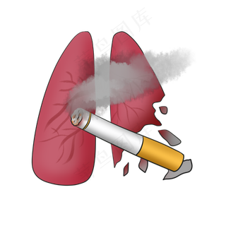 红黑色卡通风珍爱生命请勿吸烟免抠元素