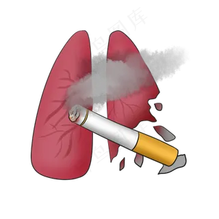 红黑色卡通风珍爱生命请勿吸烟免抠元素 红黑色卡通风珍爱生命请勿吸烟免抠元素