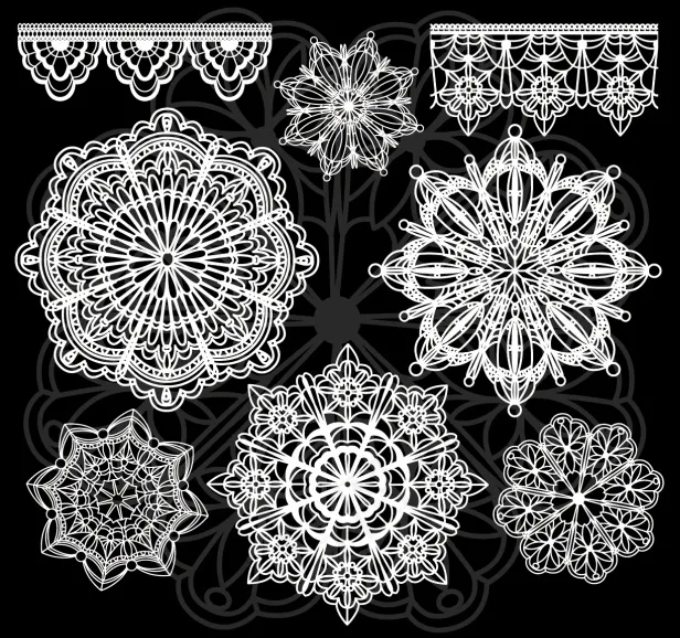 AI蕾丝花纹eps,ai矢量模版下载