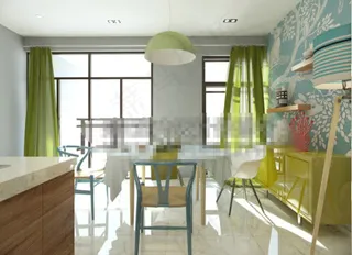 厨房餐厅效果图设计素材