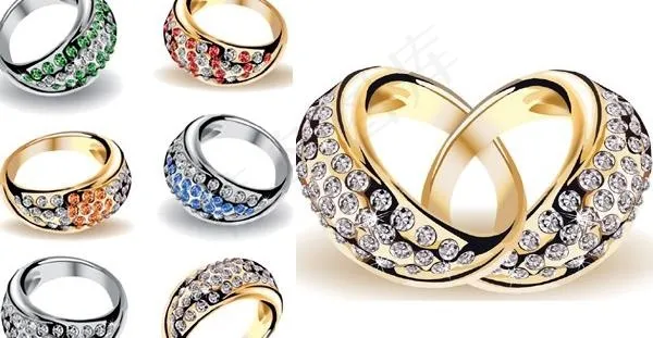 华丽的结婚戒指矢量素材eps,ai矢量模版下载