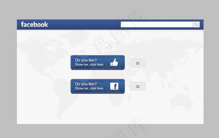 仿facebook按钮psd模版下载