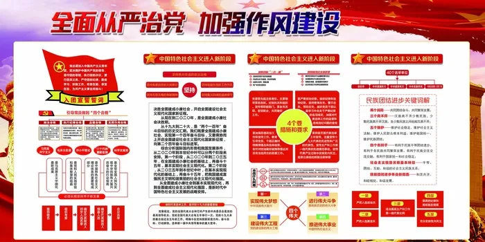 全面从严治党加强作风建设展板