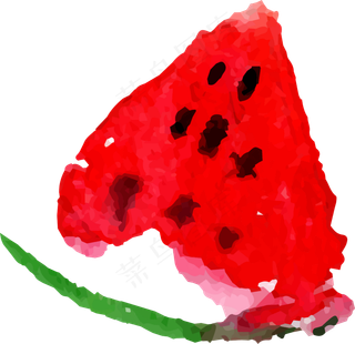 手绘水彩插图夏天西瓜素材