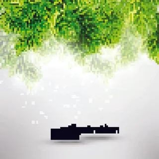 朦胧透光绿叶矢量素材