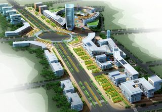 商业中心建筑群鸟瞰效果图设计