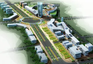 商业中心建筑群鸟瞰效果图设计