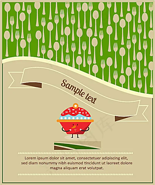 餐具美食背景eps,ai矢量模版下载