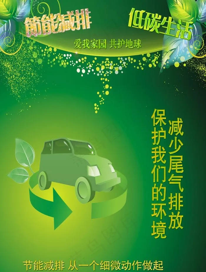 节能减排海报图片psd模版下载
