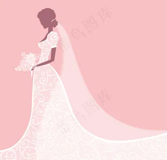 穿婚纱的新娘矢量素材