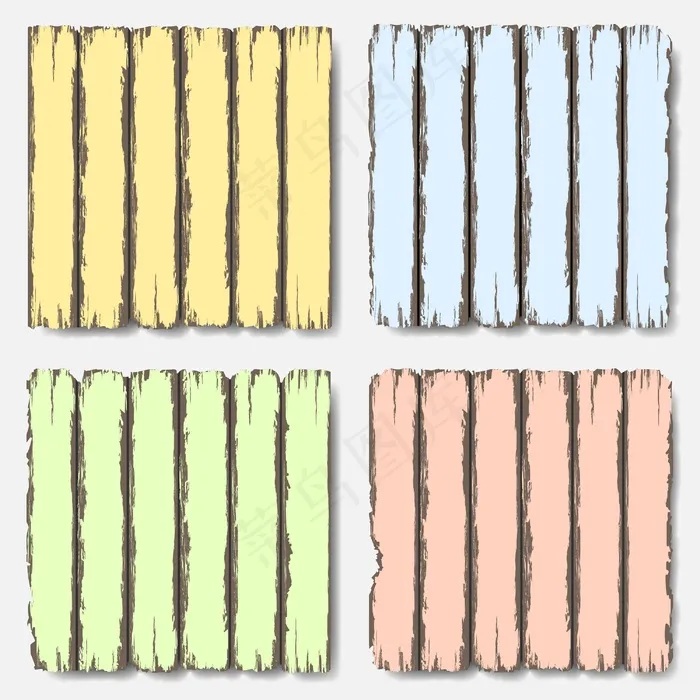 柔和的颜色的旧木栅栏eps,ai矢量模版下载