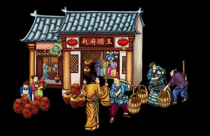 手绘 卖醋图片(5787X4092(DPI:350))psd模版下载