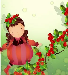 韩国女孩儿童矢量图023