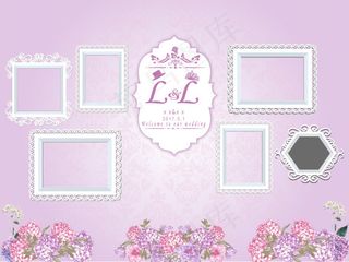 婚礼签到背景板