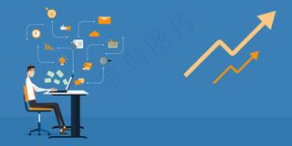 卡通手绘扁平化商务背景矢量元素