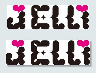 柔美哥特镂空爱心字体矢量图