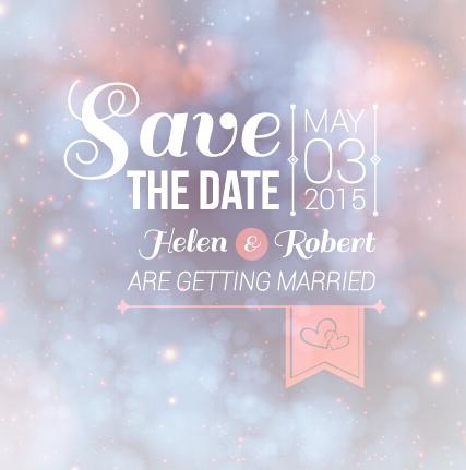 光晕的婚礼邀请背景矢量04