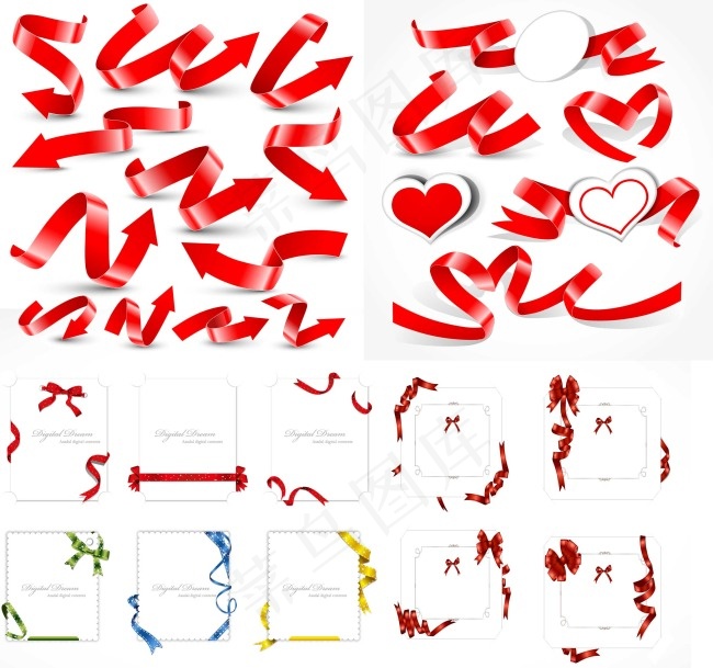飘带礼带图片ai矢量模版下载