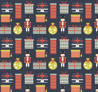 圣诞节元素无缝矢量背景