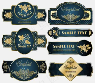 欧式华丽经典标贴矢量素材