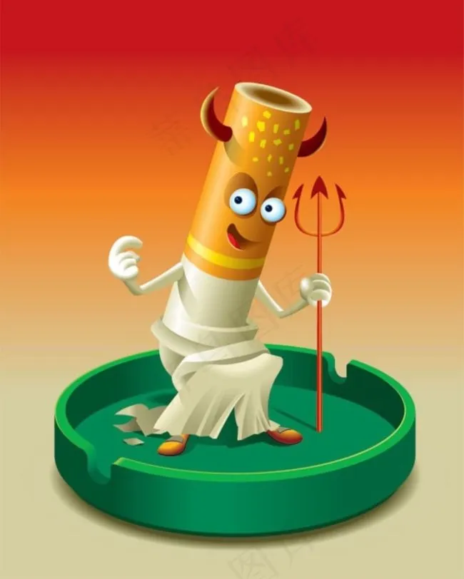 魔鬼香烟矢量素材ai矢量模版下载