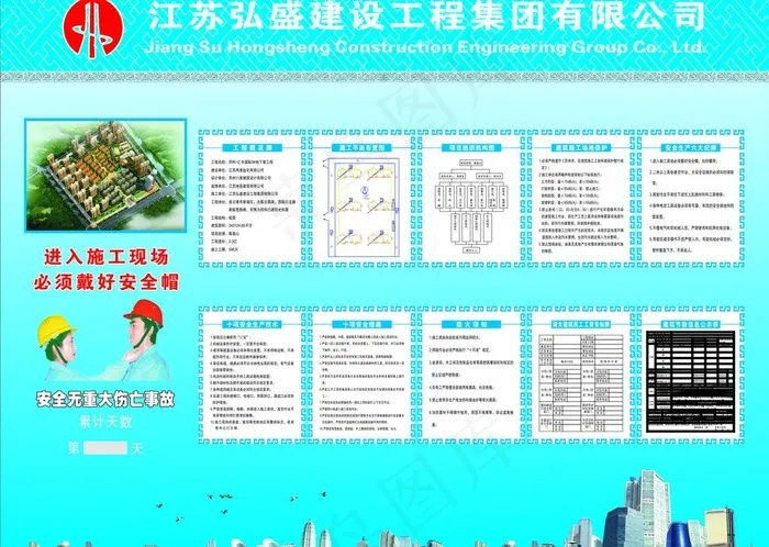 建筑工地十牌一图图片cdr矢量模版下载