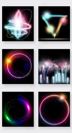 光晕炫光灯效PNG透明装饰素材