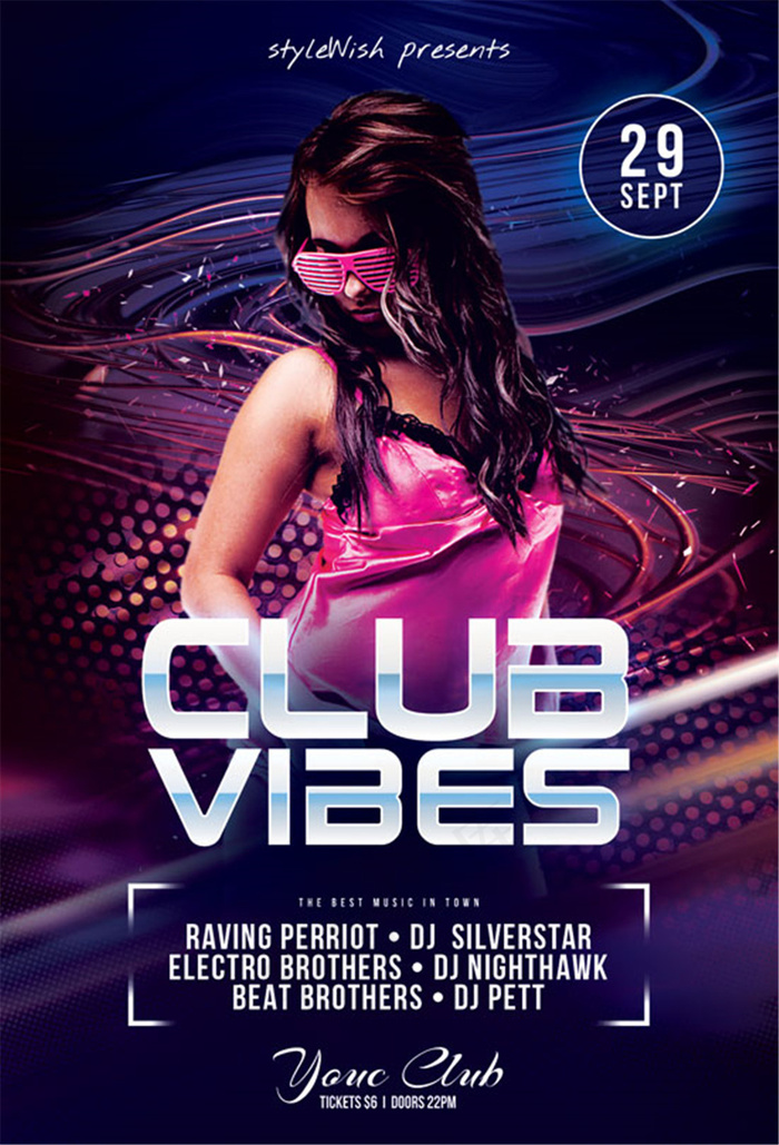 Club国外酒吧平面素材创意海报