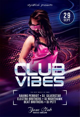 Club国外酒吧平面素材创意海报