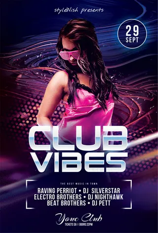 Club国外酒吧平面素材创意海报
