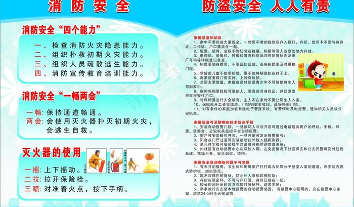 消防 防盗的知识图片cdr矢量模版下载