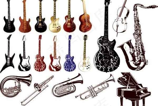 精美的乐器矢量素材品种