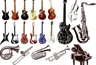 精美的乐器矢量素材品种