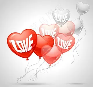 爱心彩球情人节背景图片