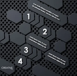 酷黑ppt数字序列矢量素材