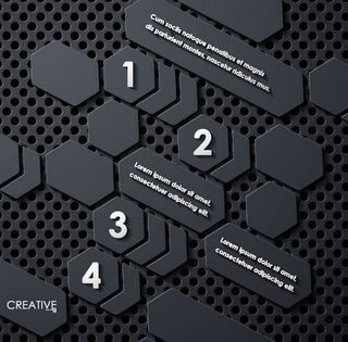 酷黑ppt数字序列矢量素材