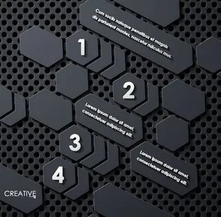 酷黑ppt数字序列矢量素材