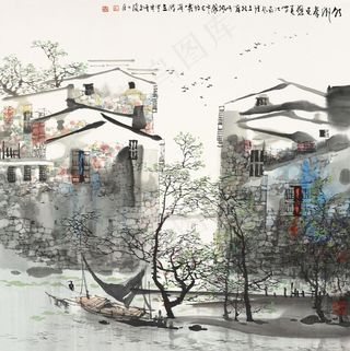 水乡春色图片