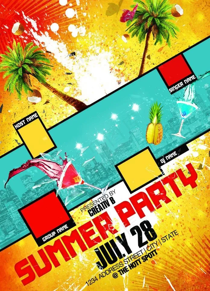 夏季潮流海报图片(1275X1875(DPI:300))psd模版下载