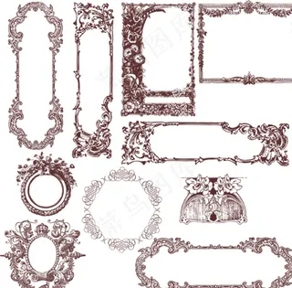 欧式婚礼边框花纹图片