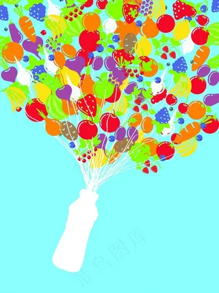 水果热气球图片