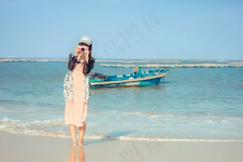海边的女生图片