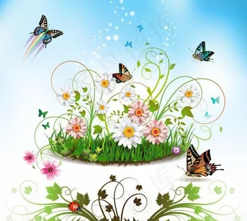 春天主题矢量素材图片